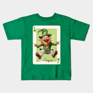 Leprechaun Shamrock Card St Paddys Day Festival Kids T-Shirt